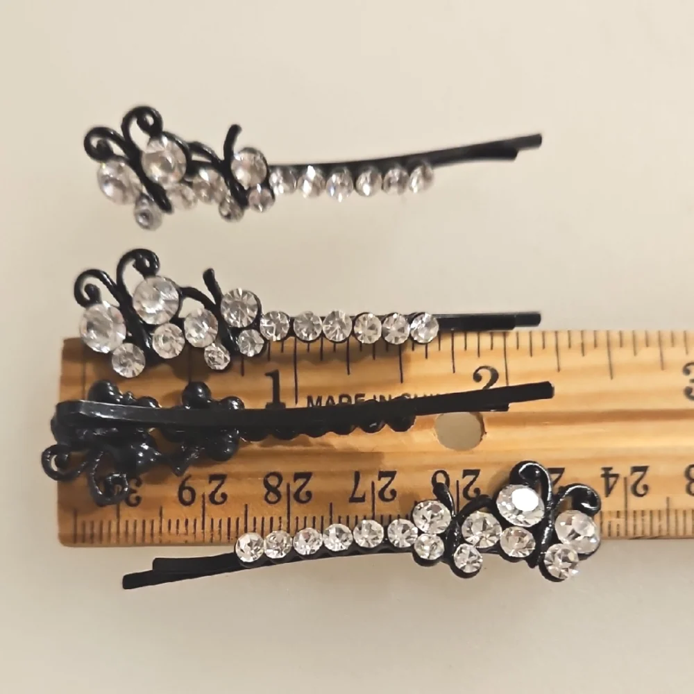 Set Of 4 Butterfly hair pins Special Occasion Updo Bun Braid Prom Party